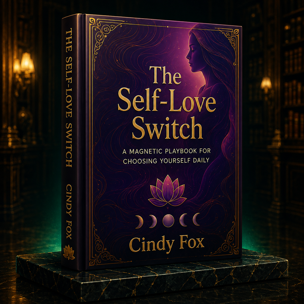 The Self-Love Switch 3D Book on Pedestal